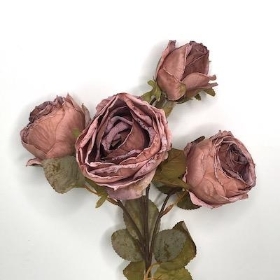 Mauve Dried Rose Spray 54cm