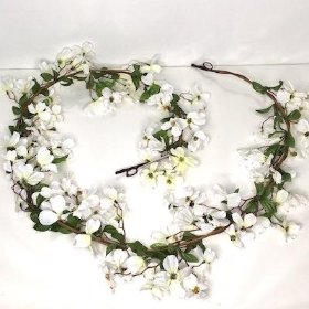 Ivory Dogwood Garland 180cm