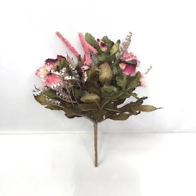 Pink Daisy And Rose Bush 22cm
