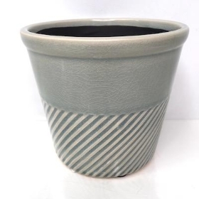 Blue Lines Ceramic Pot 11cm
