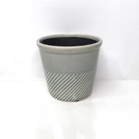 Blue Lines Ceramic Pot 11cm