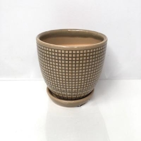 Natural Squares Ceramic Pot 11cm