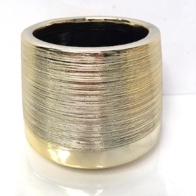 Metallic Gold Brushed Pot 8cm