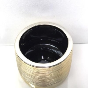 Metallic Gold Brushed Pot 8cm