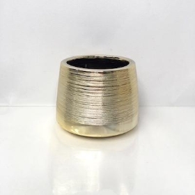 Metallic Gold Brushed Pot 8cm