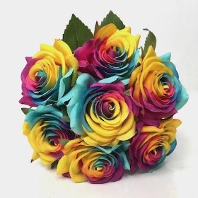 Rainbow Rose Bundle 38cm