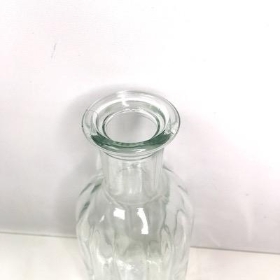 Clear Ribbed Bottle Vase 19cm