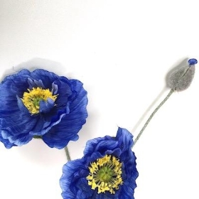 Blue Poppy Spray 49cm