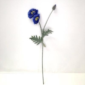 Blue Poppy Spray 49cm