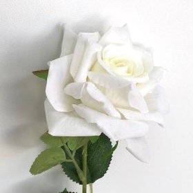 Ivory Velvet Touch Rose 50cm 