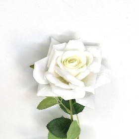 Ivory Velvet Touch Rose 50cm