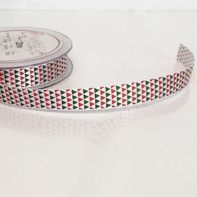 Red Green Triangle Ribbon 15mm