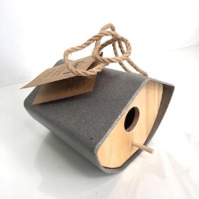 Grey Straw Bird Nesting Box 16cm