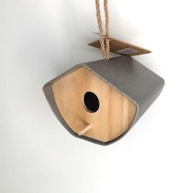 Grey Straw Bird Nesting Box 16cm