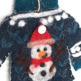 Blue Snowman Mini Jumper 13cm