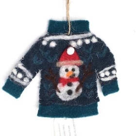 Blue Snowman Mini Jumper 13cm