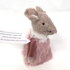 Pink Fabric Mouse 9cm