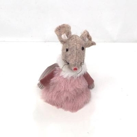 Pink Fabric Mouse 9cm
