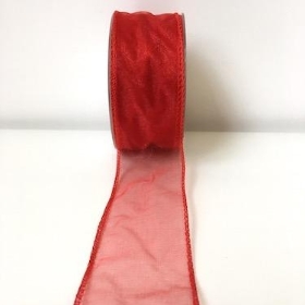 Red Organza Ribbon 50mm