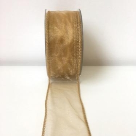 Gold Organza Ribbon 50mm