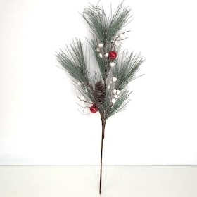 White Berry And Bauble Spray 64cm