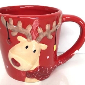 Red Reindeer Mug 10cm
