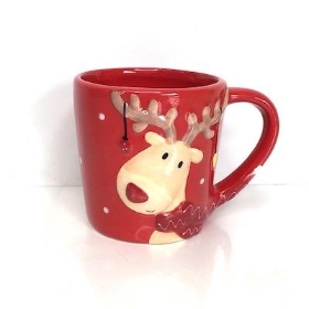 Red Reindeer Mug 10cm