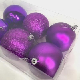 Purple Bauble 8cm x 6