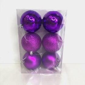Purple Bauble 8cm x 6