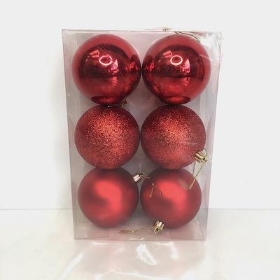 Red Bauble 8cm x 6