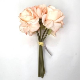 Peach Rose Bundle 25cm