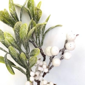 Glittered Mistletoe Pick 26cm