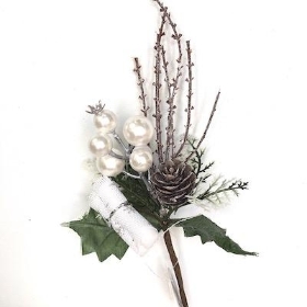 White Berry And Parcel Pick 22cm