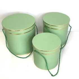 Green Gold Hat Box Set Of 3