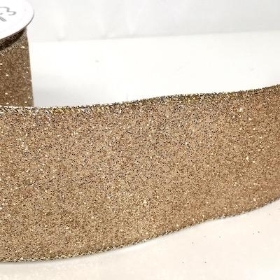 Light Gold Glitter Ribbon 63mm