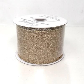 Light Gold Glitter Ribbon 63mm