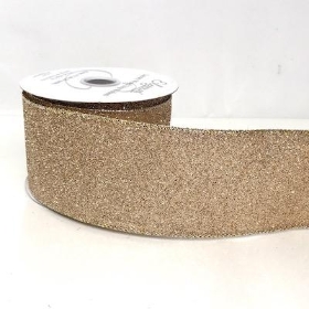 Light Gold Glitter Ribbon 63mm