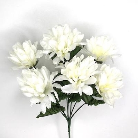 Ivory Chrysanthemum Bush 32cm